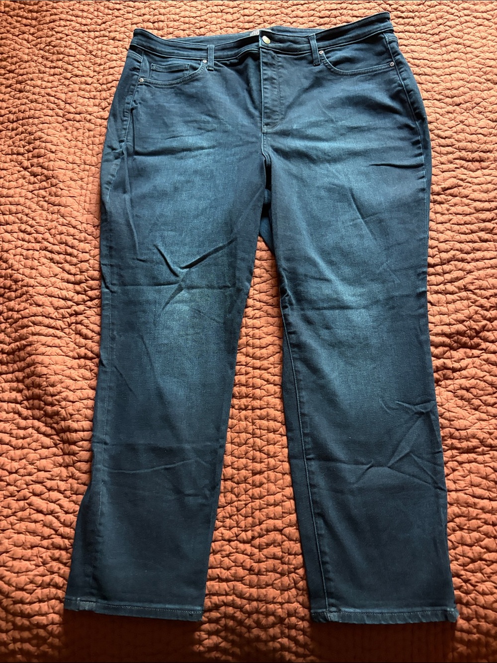 NYDJ Size 16W Women's Navy Straight-Leg Jeans